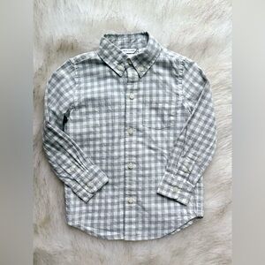 Janie and Jack Gray & White Plaid Button-Down Shirt